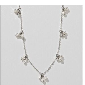 Touchstone Crystal PEARL ARRAY Necklace Swarovski crystals 15-18”